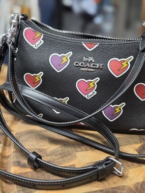 Coach Teri Leather Crossbody with Heart Bolt